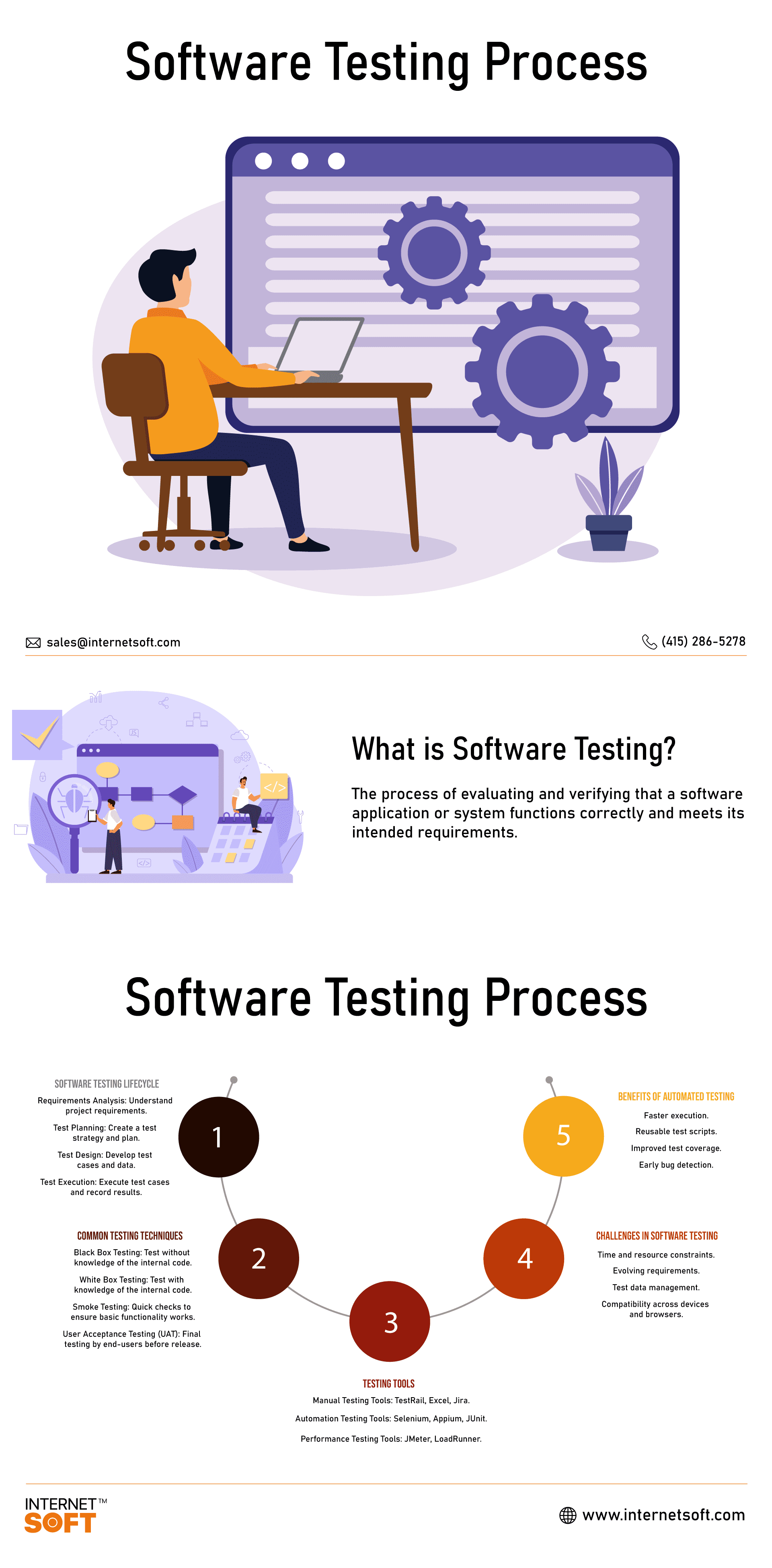 Software Testing Process - Internet Soft Infographics
