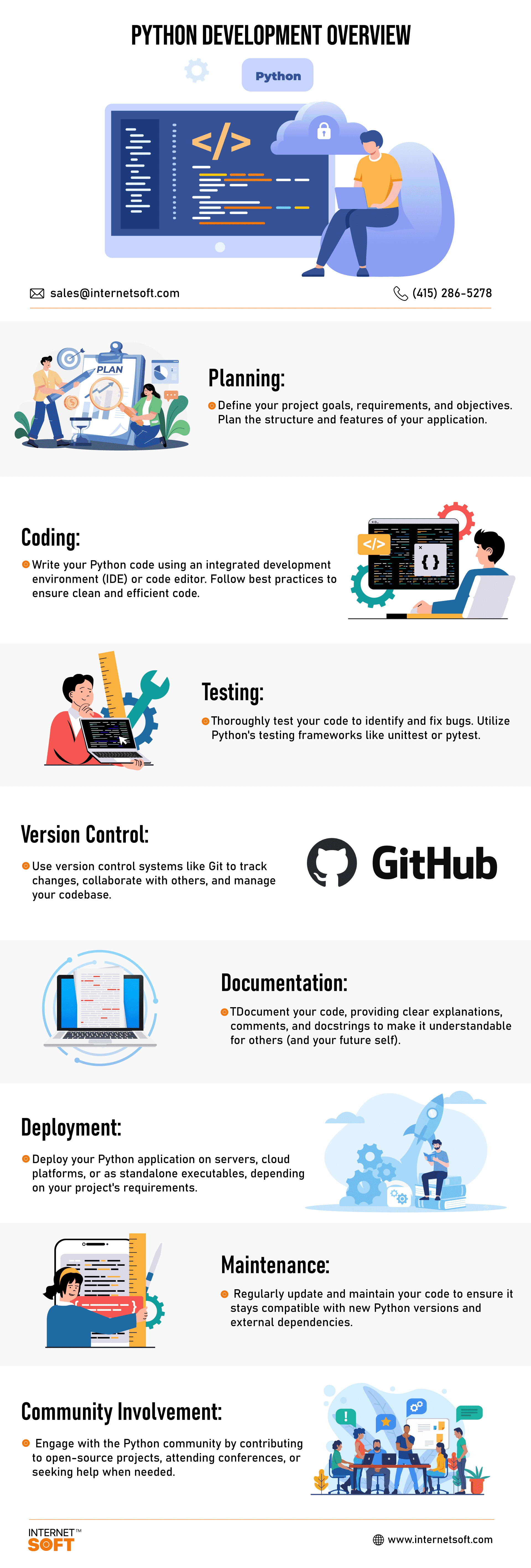 Python Development Overview - Internet Soft Infographics