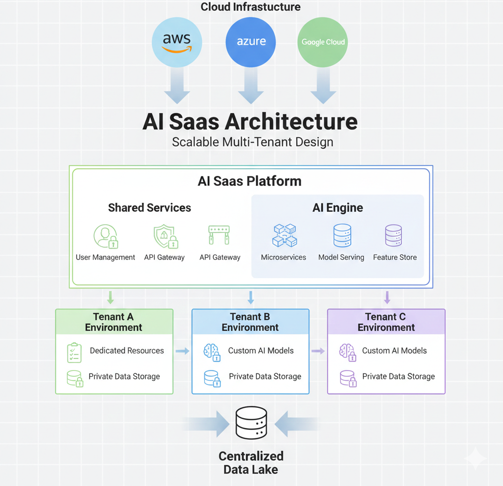 Scalable multi-tenant AI SaaS architecture